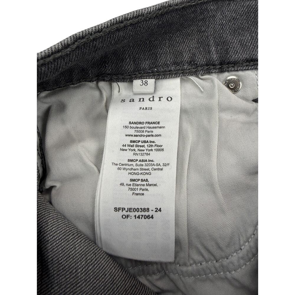 SANDRO Straight Leg Stretch Jean Size 28 Fray Hem - Picture 5 of 9